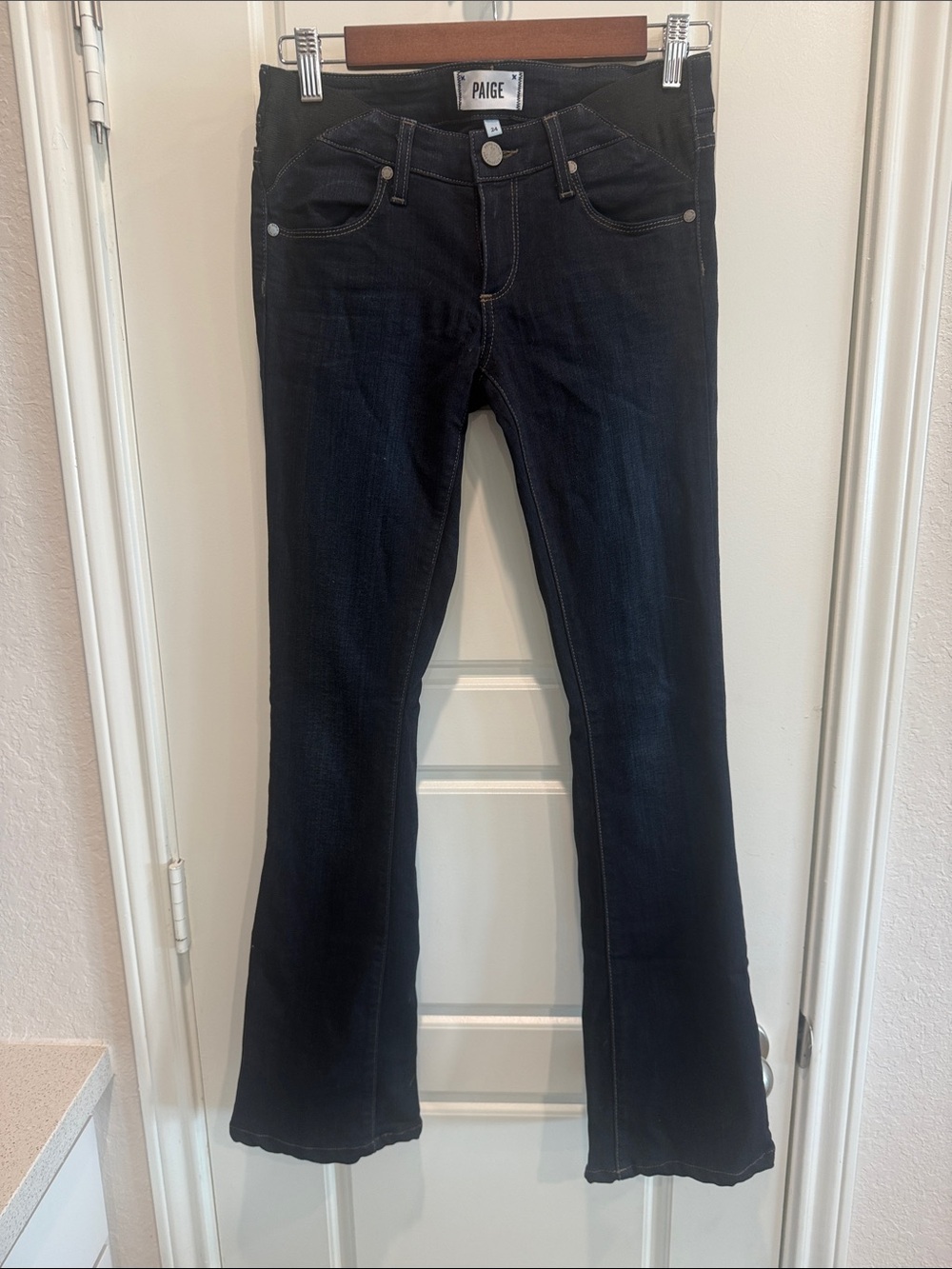 PAIGE Dark Blue Flared Jeans for Women